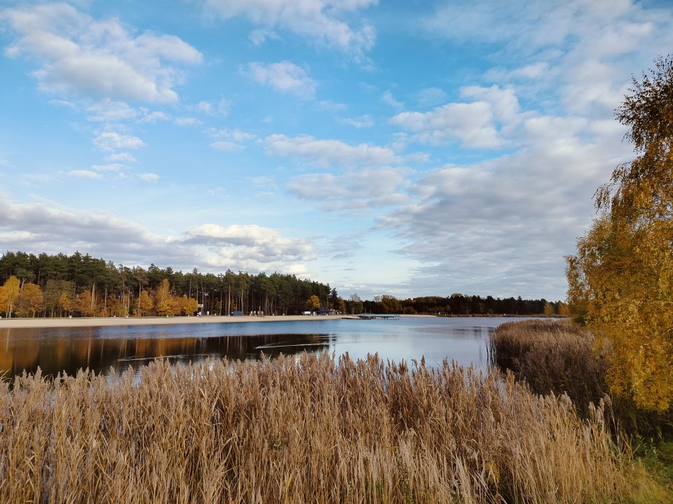 Zalew w Morawicy jesienią